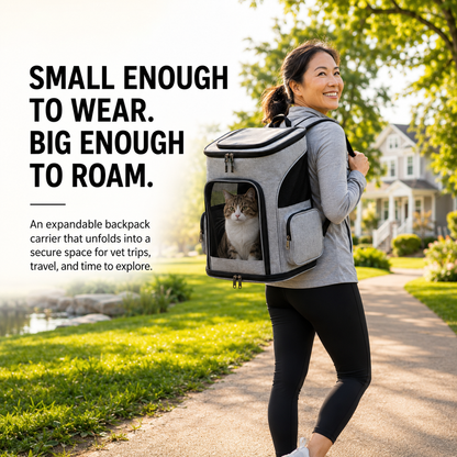 Expandable Cat Backpack + FREE Gift